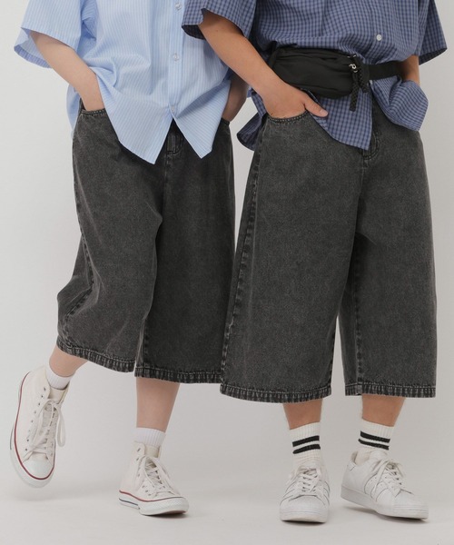 GLOBAL WORK(グローバルワーク)の「ワイドバミューダショーツ/AND YUA ANY/632867(その他パンツ・キッズ・ブルー/ブラック・MEDIUM/SMALL/LARGE)」の1枚目の写真