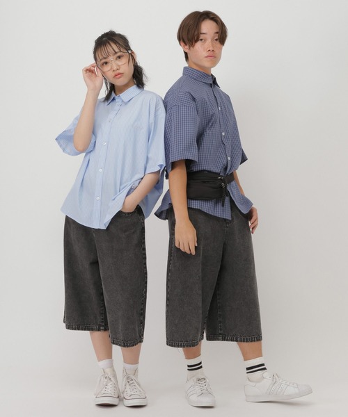GLOBAL WORK(グローバルワーク)の「ワイドバミューダショーツ/AND YUA ANY/632867(その他パンツ・キッズ・ブルー/ブラック・MEDIUM/SMALL/LARGE)」の14枚目の写真