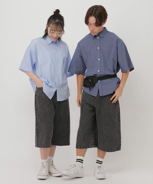 GLOBAL WORK(グローバルワーク)の「ワイドバミューダショーツ/AND YUA ANY/632867(その他パンツ・キッズ・ブルー/ブラック・MEDIUM/SMALL/LARGE)」の16枚目の写真
