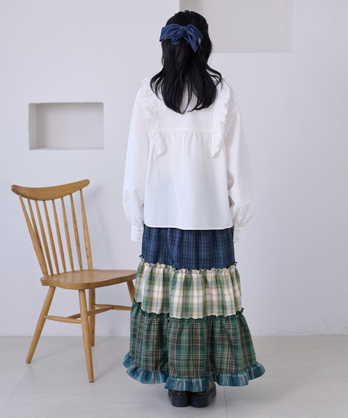 kutir（クティール）の「【リボン付き】アソートフリルブラウス（シャツ/ブラウス・レディース・ライトグリーン/ネイビー/オフホワイト・FREE）」の4枚目の写真