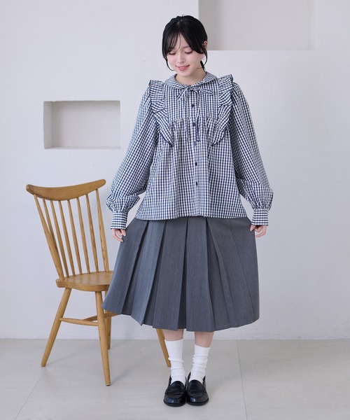 kutir（クティール）の「【リボン付き】アソートフリルブラウス（シャツ/ブラウス・レディース・ライトグリーン/ネイビー/オフホワイト・FREE）」の19枚目の写真