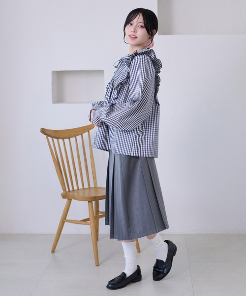 kutir（クティール）の「【リボン付き】アソートフリルブラウス（シャツ/ブラウス・レディース・ライトグリーン/ネイビー/オフホワイト・FREE）」の17枚目の写真