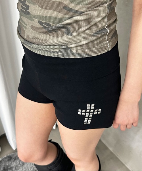 sedacle girl(セダクルガール)の「クロススタッズマイクロパンツ(その他パンツ・レディース・ブラック/チャコールグレー・MEDIUM/SMALL)」の2枚目の写真