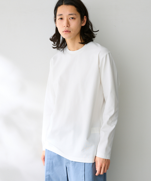 B.C STOCK(ベーセーストック)の「MULTI FUNCTION 32G PONTE ロングスリーブTシャツ(Tシャツ/カットソー・メンズ・ブラック/ホワイト/チャコールグレー・LARGE/MEDIUM/SMALL/X-LARGE)」の2枚目の写真