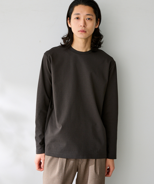 B.C STOCK(ベーセーストック)の「MULTI FUNCTION 32G PONTE ロングスリーブTシャツ(Tシャツ/カットソー・メンズ・ブラック/ホワイト/チャコールグレー・LARGE/MEDIUM/SMALL/X-LARGE)」の3枚目の写真