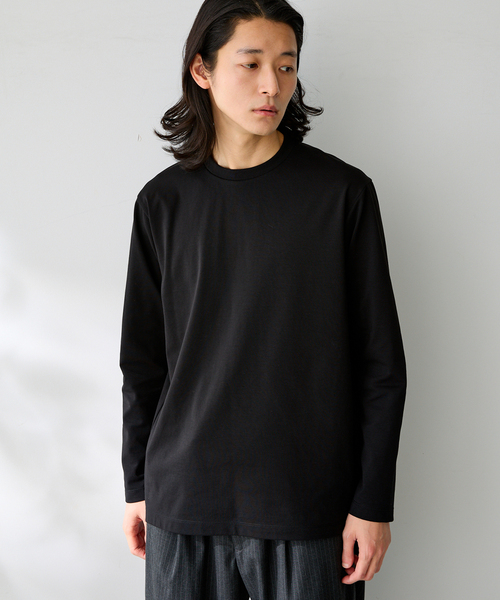 B.C STOCK(ベーセーストック)の「MULTI FUNCTION 32G PONTE ロングスリーブTシャツ(Tシャツ/カットソー・メンズ・ブラック/ホワイト/チャコールグレー・LARGE/MEDIUM/SMALL/X-LARGE)」の21枚目の写真