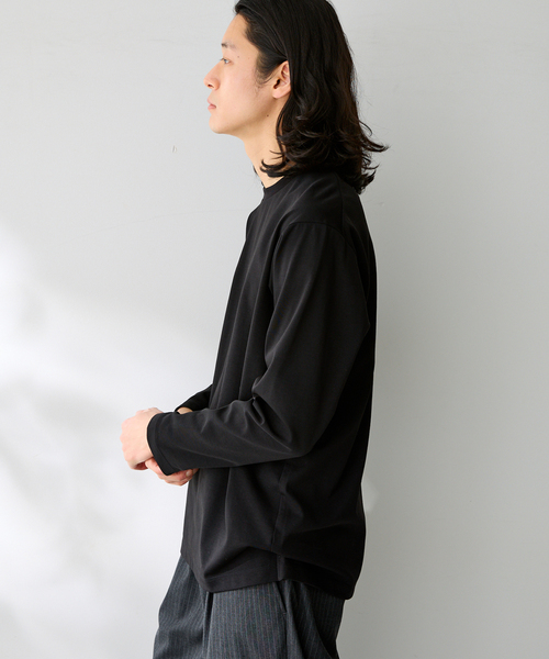 B.C STOCK(ベーセーストック)の「MULTI FUNCTION 32G PONTE ロングスリーブTシャツ(Tシャツ/カットソー・メンズ・ブラック/ホワイト/チャコールグレー・LARGE/MEDIUM/SMALL/X-LARGE)」の20枚目の写真