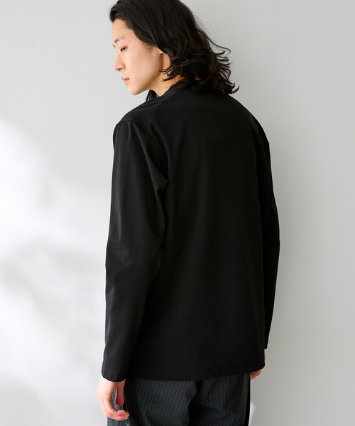 B.C STOCK(ベーセーストック)の「MULTI FUNCTION 32G PONTE ロングスリーブTシャツ(Tシャツ/カットソー・メンズ・ブラック/ホワイト/チャコールグレー・LARGE/MEDIUM/SMALL/X-LARGE)」の19枚目の写真