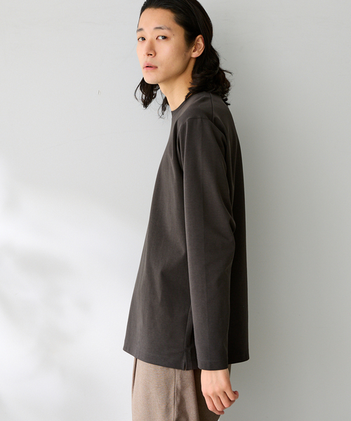 B.C STOCK(ベーセーストック)の「MULTI FUNCTION 32G PONTE ロングスリーブTシャツ(Tシャツ/カットソー・メンズ・ブラック/ホワイト/チャコールグレー・LARGE/MEDIUM/SMALL/X-LARGE)」の16枚目の写真