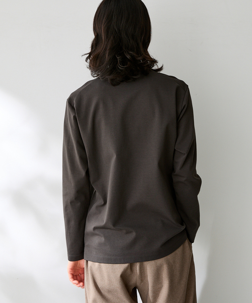 B.C STOCK(ベーセーストック)の「MULTI FUNCTION 32G PONTE ロングスリーブTシャツ(Tシャツ/カットソー・メンズ・ブラック/ホワイト/チャコールグレー・LARGE/MEDIUM/SMALL/X-LARGE)」の15枚目の写真