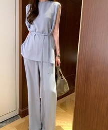 ワイドパンツ ノースリーブ セットアップ