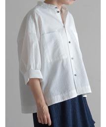 FIL DE FER（フィルデフェール）の「【予約】TCサッカー　スタンドネックショートブラウス（シャツ/ブラウス）」