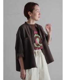 FIL DE FER（フィルデフェール）の「【予約】TCサッカー　スタンドネックショートブラウス（シャツ/ブラウス）」