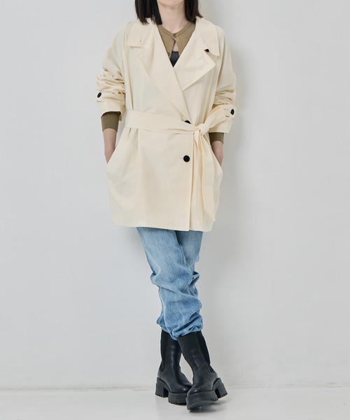 TODAYFUL（トゥデイフル）の「[TODAYFUL/トゥデイフル]Spring Short Trench（トレンチコート・レディース・オフホワイト/ベージュ・38/36）」の5枚目の写真