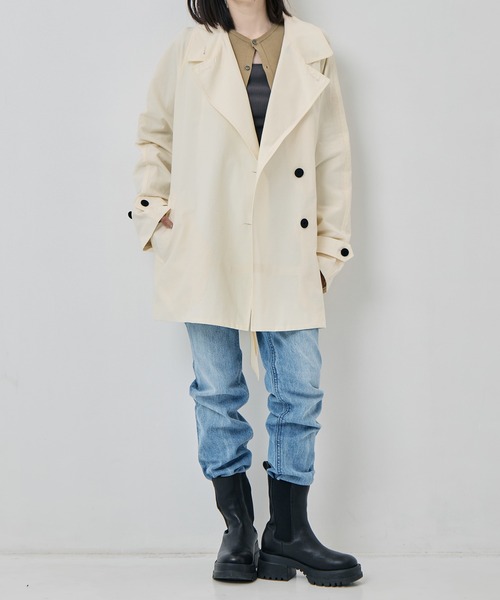 TODAYFUL（トゥデイフル）の「[TODAYFUL/トゥデイフル]Spring Short Trench（トレンチコート・レディース・オフホワイト/ベージュ・38/36）」の6枚目の写真