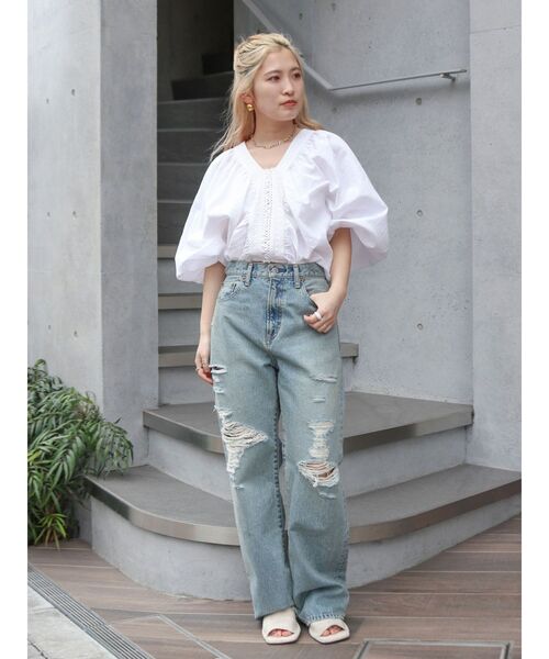 Ungrid(アングリッド)の「スリーブボリュームブラウス(シャツ/ブラウス・レディース・オレンジ/ブラック/オフホワイト・FREE)」の11枚目の写真