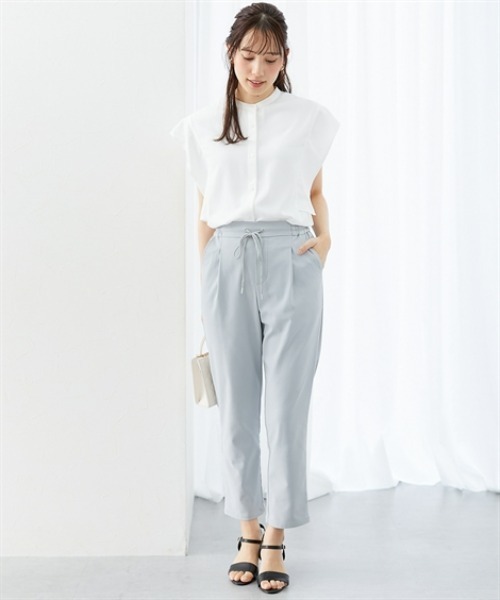 7days Life Styling（セブンデイズライフスタイリング）の「【UVカット/速乾】ストレッチパウダーサテンスクエアスリーブブラウス（シャツ/ブラウス・レディース・オフホワイト/グリーン/ネイビー・S/M/L/LL/3L）」の8枚目の写真