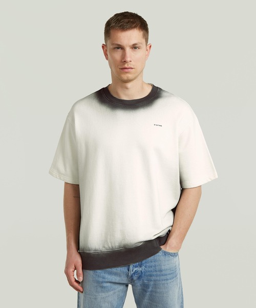 Sprayed Relaxed Sweater/スプレー加工リラックスオーバーサイズスウェットTシャツ