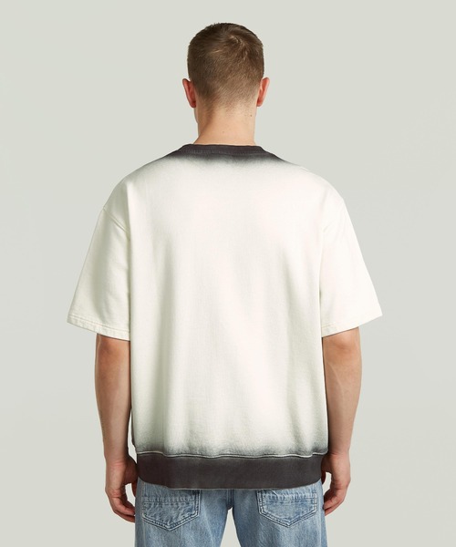 G-STAR（ジースター）の「Sprayed Relaxed Sweater/スプレー加工リラックスオーバーサイズスウェットTシャツ（Tシャツ/カットソー・メンズ・ホワイト系その他/ブルー系その他・X-SMALL/LARGE/MEDIUM/SMALL/X-LARGE）」の9枚目の写真