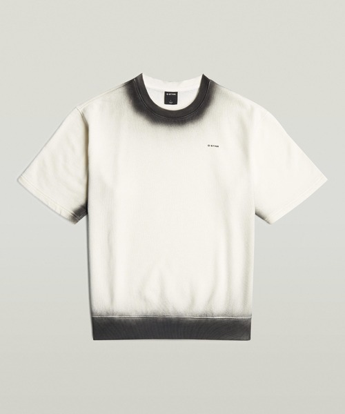 G-STAR（ジースター）の「Sprayed Relaxed Sweater/スプレー加工リラックスオーバーサイズスウェットTシャツ（Tシャツ/カットソー・メンズ・ホワイト系その他/ブルー系その他・X-SMALL/LARGE/MEDIUM/SMALL/X-LARGE）」の7枚目の写真