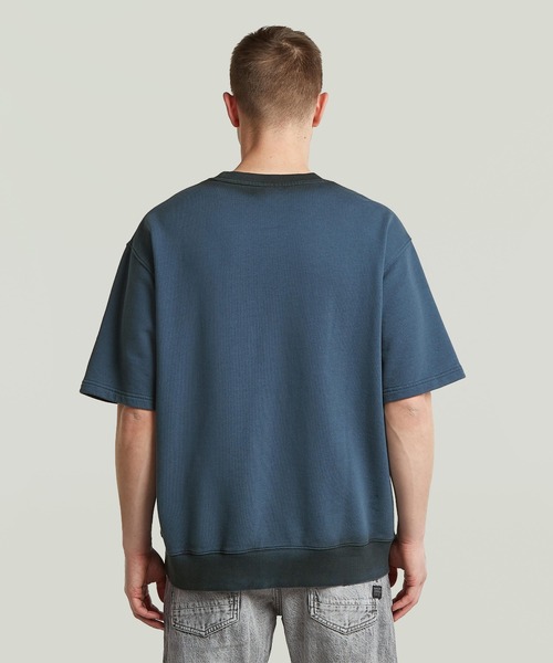 G-STAR（ジースター）の「Sprayed Relaxed Sweater/スプレー加工リラックスオーバーサイズスウェットTシャツ（Tシャツ/カットソー・メンズ・ホワイト系その他/ブルー系その他・X-SMALL/LARGE/MEDIUM/SMALL/X-LARGE）」の3枚目の写真