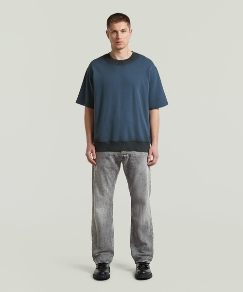 G-STAR（ジースター）の「Sprayed Relaxed Sweater/スプレー加工リラックスオーバーサイズスウェットTシャツ（Tシャツ/カットソー・メンズ・ホワイト系その他/ブルー系その他・X-SMALL/LARGE/MEDIUM/SMALL/X-LARGE）」の12枚目の写真