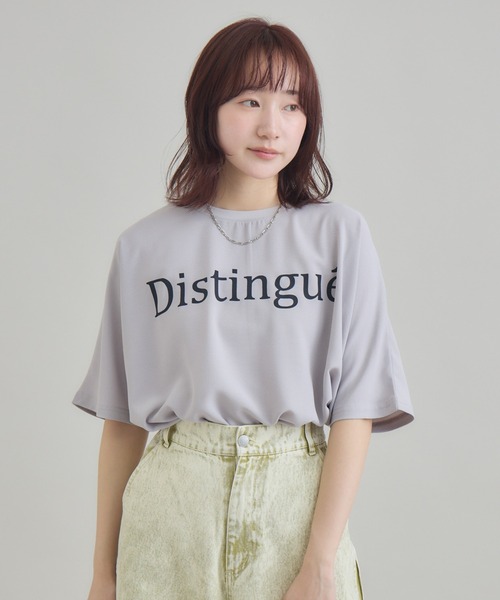 RU.TI.LE(ルチル)の「【RU.TI.LE】<接触冷感・吸水速乾・UVケア>ロゴプリントTブラウス(Tシャツ/カットソー・レディース・チャコールグレー/グレー・MEDIUM)」の1枚目の写真