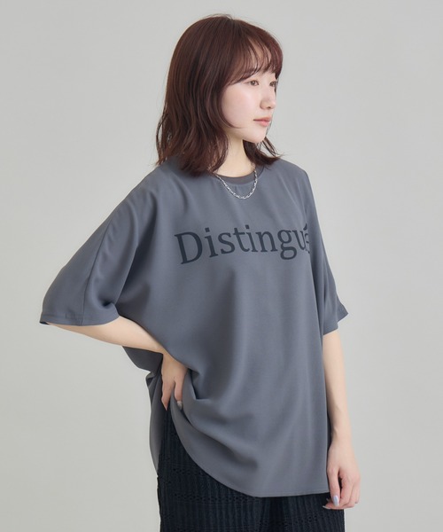 RU.TI.LE(ルチル)の「【RU.TI.LE】<接触冷感・吸水速乾・UVケア>ロゴプリントTブラウス(Tシャツ/カットソー・レディース・チャコールグレー/グレー・MEDIUM)」の2枚目の写真