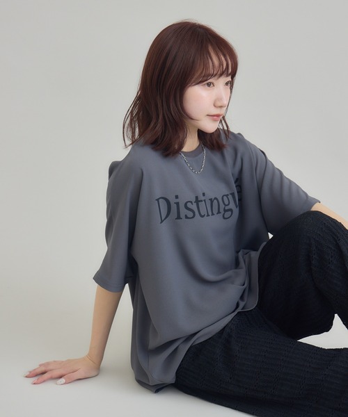 RU.TI.LE(ルチル)の「【RU.TI.LE】<接触冷感・吸水速乾・UVケア>ロゴプリントTブラウス(Tシャツ/カットソー・レディース・チャコールグレー/グレー・MEDIUM)」の3枚目の写真
