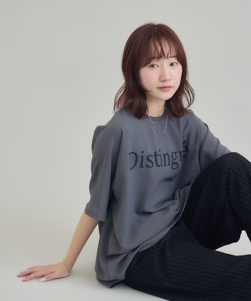 RU.TI.LE(ルチル)の「【RU.TI.LE】<接触冷感・吸水速乾・UVケア>ロゴプリントTブラウス(Tシャツ/カットソー・レディース・チャコールグレー/グレー・MEDIUM)」の4枚目の写真