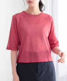 for c（フォーシー）の「シアーニットTシャツ【サスティナブル】（Tシャツ/カットソー）」