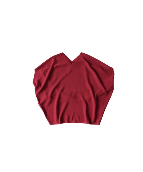 antiqua(アンティカ)の「Vネック 半袖 ドルマンニット(ニット/セーター・レディース・ベージュ系その他/レッド/チャコールグレー/ブラック・ONESIZE)」の19枚目の写真