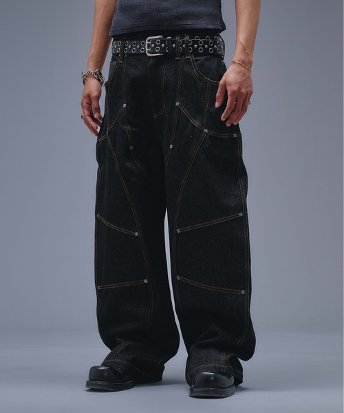 ANDER HUNK(アンダーハンク)の「13oz Division Design Baggy Denim / 13オンスディビジョンデザインバギーデニム(デニムパンツ・メンズ・ライトインディゴブルー/インディゴブルー/ブラック・LARGE/MEDIUM/SMALL)」の4枚目の写真