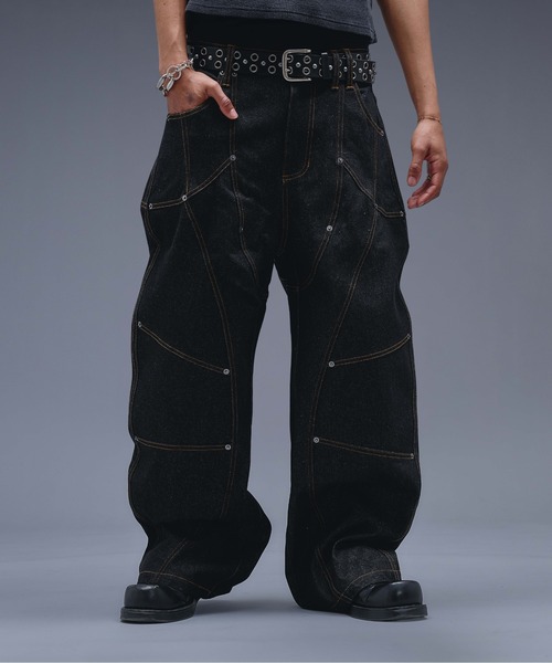 ANDER HUNK(アンダーハンク)の「13oz Division Design Baggy Denim / 13オンスディビジョンデザインバギーデニム(デニムパンツ・メンズ・ライトインディゴブルー/インディゴブルー/ブラック・LARGE/MEDIUM/SMALL)」の7枚目の写真