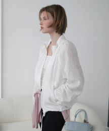 SHEER FLORAL SUMMER JACKET (WHITE)