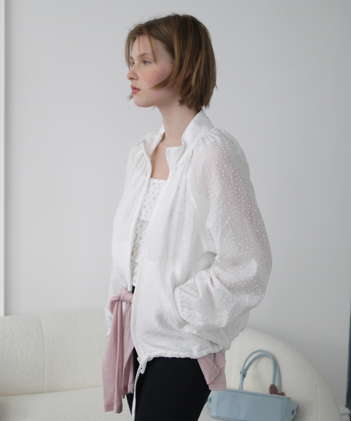 AFTERHOURS(アフターアワーズ)の「SHEER FLORAL SUMMER JACKET (WHITE)(ナイロンジャケット・レディース・ホワイト・FREE)」の1枚目の写真