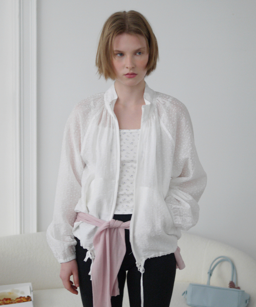 AFTERHOURS(アフターアワーズ)の「SHEER FLORAL SUMMER JACKET (WHITE)(ナイロンジャケット・レディース・ホワイト・FREE)」の3枚目の写真