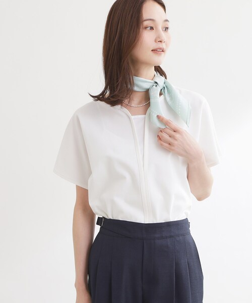 Reflect（リフレクト）の「【UVカット／接触冷感／吸水速乾】フレアスリーブプルオーバー（Tシャツ/カットソー・レディース・ダークブラウン/ホワイト/ベビーピンク/ブラック・13/11/09）」の6枚目の写真