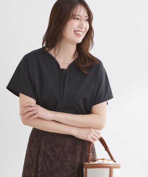 Reflect（リフレクト）の「【UVカット／接触冷感／吸水速乾】フレアスリーブプルオーバー（Tシャツ/カットソー・レディース・ダークブラウン/ホワイト/ベビーピンク/ブラック・13/11/09）」の10枚目の写真