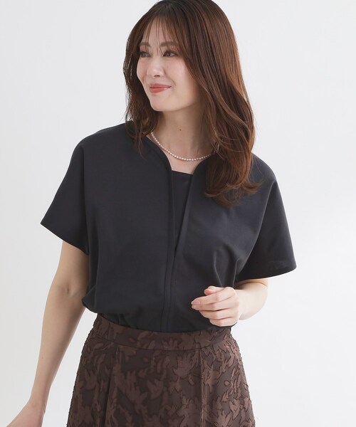 Reflect（リフレクト）の「【UVカット／接触冷感／吸水速乾】フレアスリーブプルオーバー（Tシャツ/カットソー・レディース・ダークブラウン/ホワイト/ベビーピンク/ブラック・13/11/09）」の11枚目の写真
