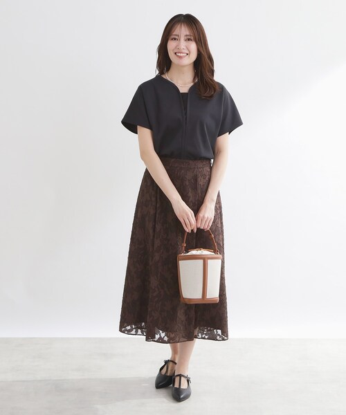 Reflect（リフレクト）の「【UVカット／接触冷感／吸水速乾】フレアスリーブプルオーバー（Tシャツ/カットソー・レディース・ダークブラウン/ホワイト/ベビーピンク/ブラック・13/11/09）」の12枚目の写真