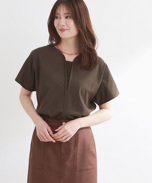 Reflect（リフレクト）の「【UVカット／接触冷感／吸水速乾】フレアスリーブプルオーバー（Tシャツ/カットソー・レディース・ダークブラウン/ホワイト/ベビーピンク/ブラック・13/11/09）」の16枚目の写真