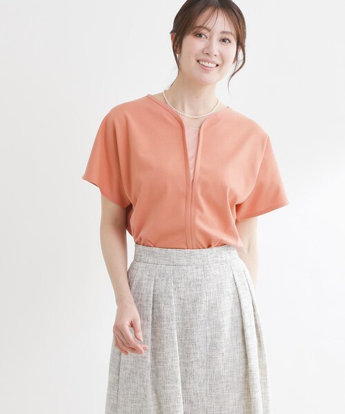 Reflect（リフレクト）の「【UVカット／接触冷感／吸水速乾】フレアスリーブプルオーバー（Tシャツ/カットソー・レディース・ダークブラウン/ホワイト/ベビーピンク/ブラック・13/11/09）」の19枚目の写真