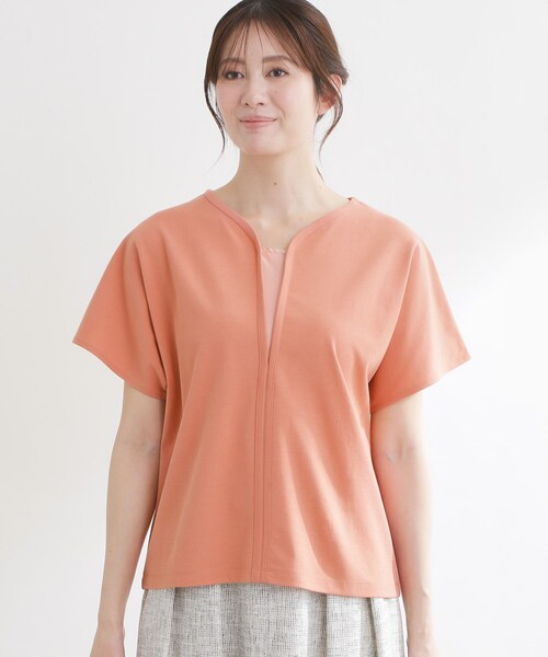 Reflect(リフレクト)の「【UVカット/接触冷感/吸水速乾】フレアスリーブプルオーバー(Tシャツ/カットソー・レディース・ダークブラウン/ホワイト/ベビーピンク/ブラック・13/11/09)」の12枚目の写真