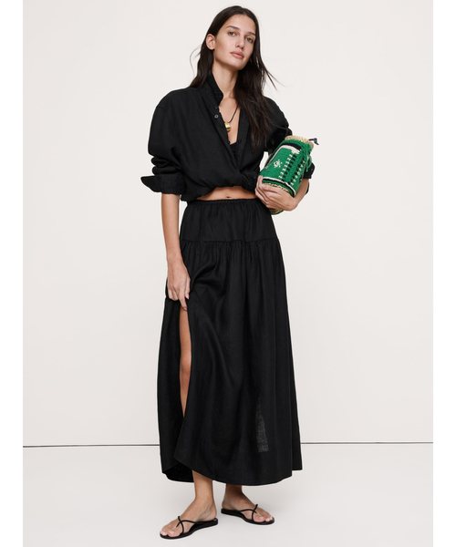 Banana Republic(バナナリパブリック)の「リネン ティアード タイサイド マキシスカート(スカート・レディース・ホワイト・L/M/S/XS)」の9枚目の写真