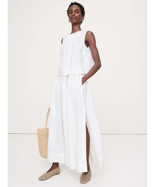 Banana Republic(バナナリパブリック)の「リネン ティアード タイサイド マキシスカート(スカート・レディース・ホワイト・L/M/S/XS)」の3枚目の写真