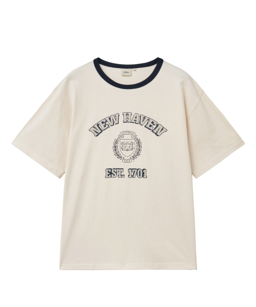 YALE(イェール)の「ニューヘイブングラフィックリンガーティーシャツ_クリーム(Tシャツ/カットソー・レディース・その他・SMALL/MEDIUM/LARGE/X-LARGE)」の1枚目の写真