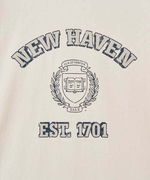 YALE(イェール)の「ニューヘイブングラフィックリンガーティーシャツ_クリーム(Tシャツ/カットソー・レディース・その他・SMALL/MEDIUM/LARGE/X-LARGE)」の4枚目の写真