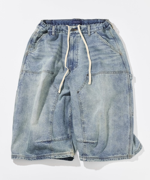 NAUTICA(ノーティカ)の「NAUTICA/ノーティカ スーパーワイド カーブ ダブルニークロップド デニム(その他パンツ・メンズ・ネイビー/サックスブルー/ブラック・X-LARGE/MEDIUM/LARGE)」の1枚目の写真