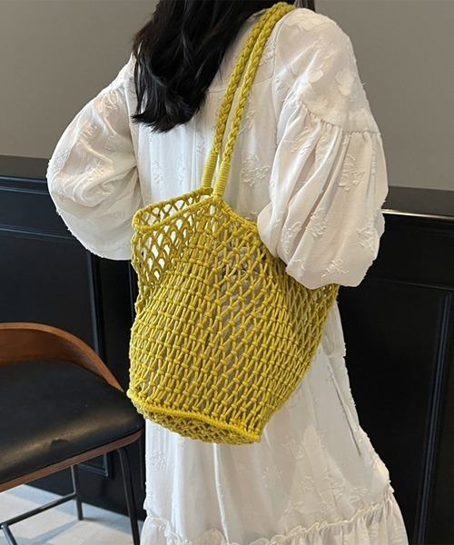 Ressaca(レサーカ)の「マクラメトートバッグ 巾着付き(トートバッグ・レディース・ブラック/ベージュ/オフホワイト/グリーン/イエロー/パープル/レッド・FREE)」の22枚目の写真